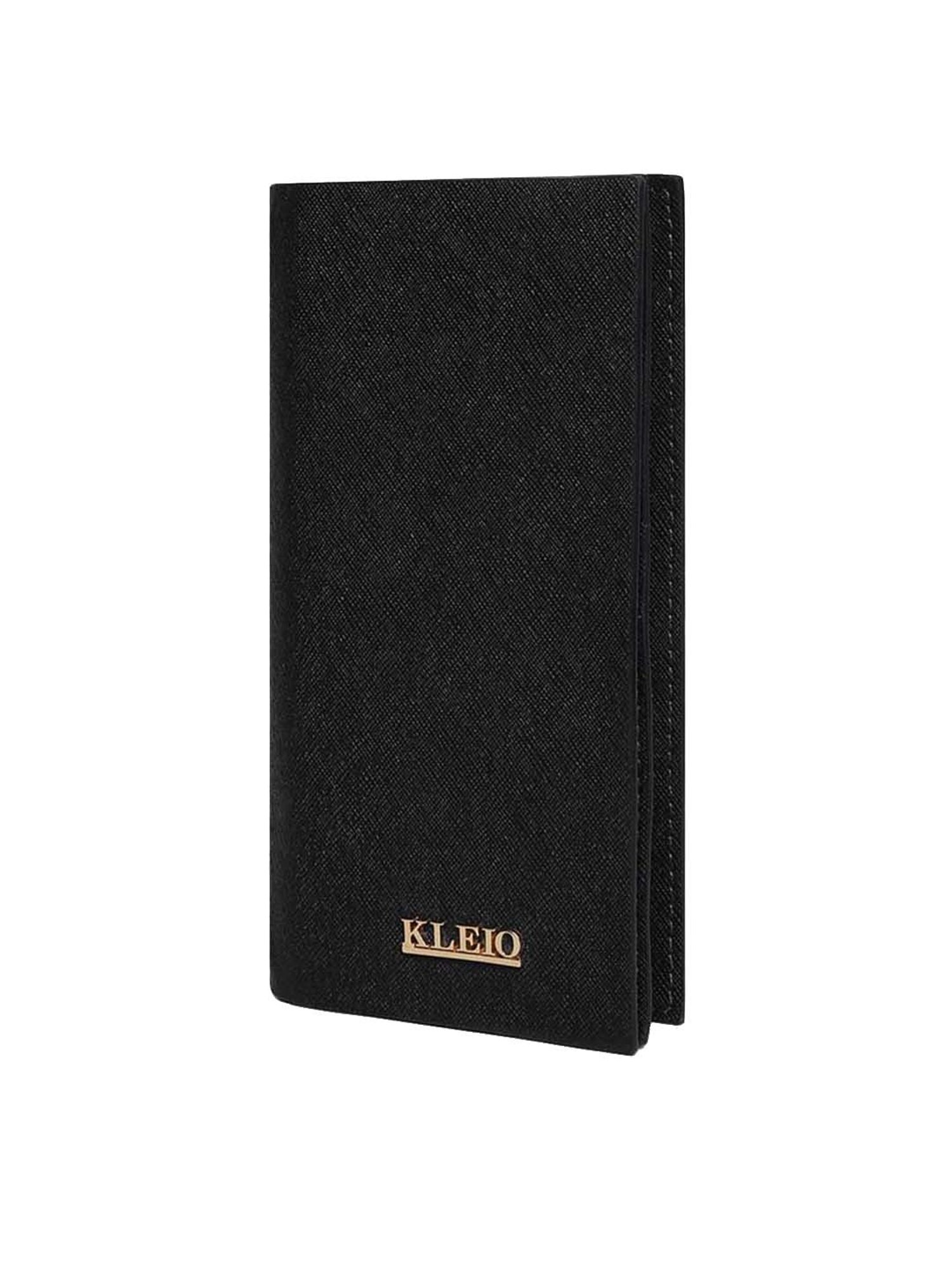 KLEIO Black Solid Zip Around Wallet for Women