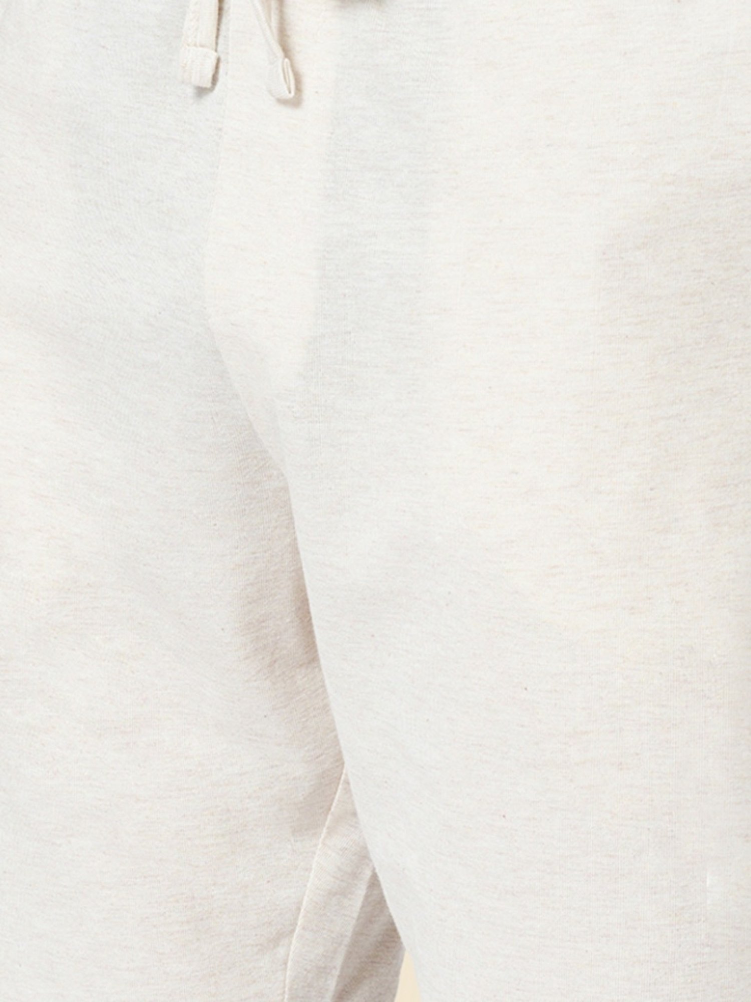 Ajile by Pantaloons Oat Melange Cotton Slim Fit Lounge Shorts