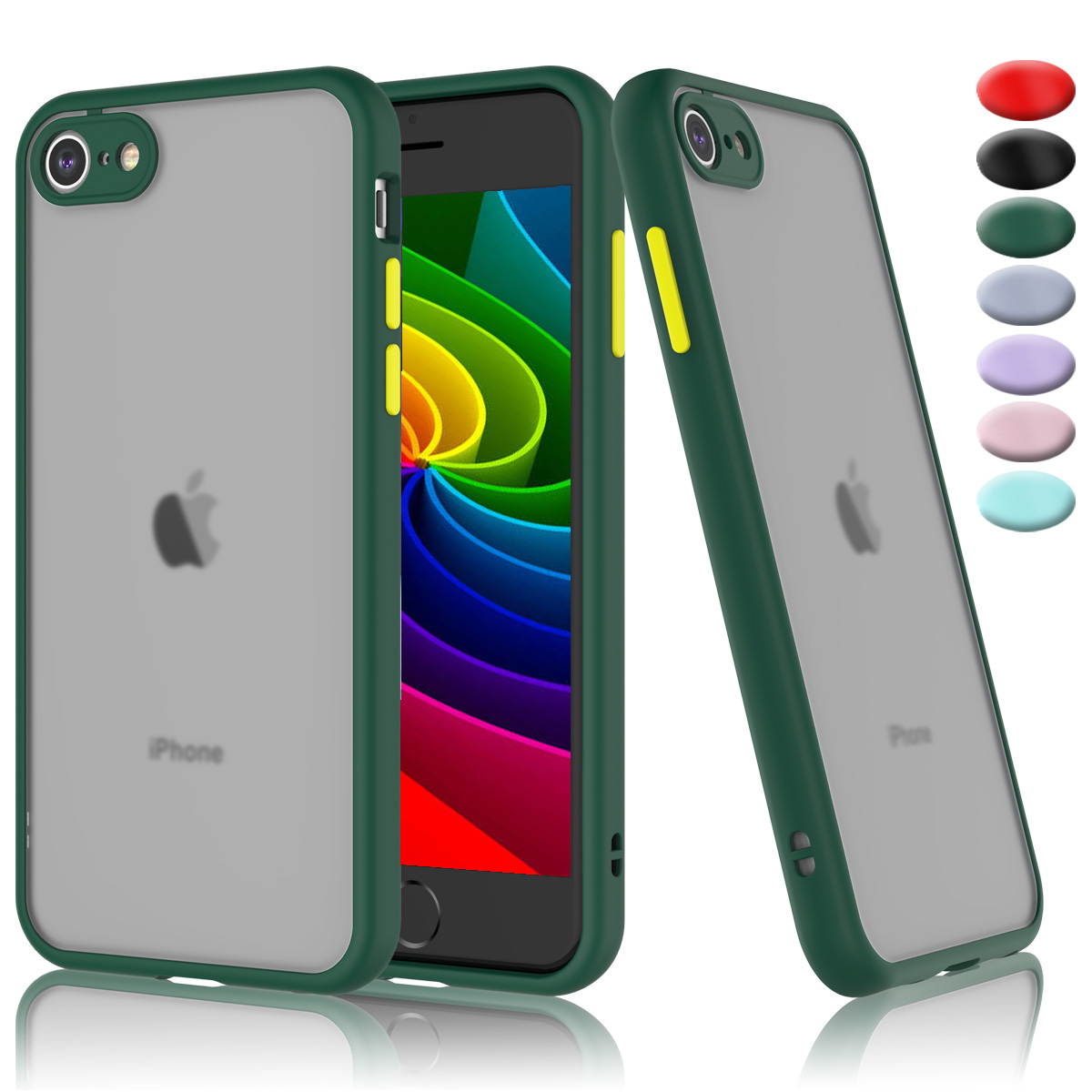 iPhone SE 2 2020 Case, Hard Case for iPhone 7 / 8 Shock Absorbing,Tekcoo Translucent Matte Sturdy Case [Military Grade Drop Tested] Soft TPU Bumper Slim Phone Case Cover for iPhone SE 2 2020 4.7"