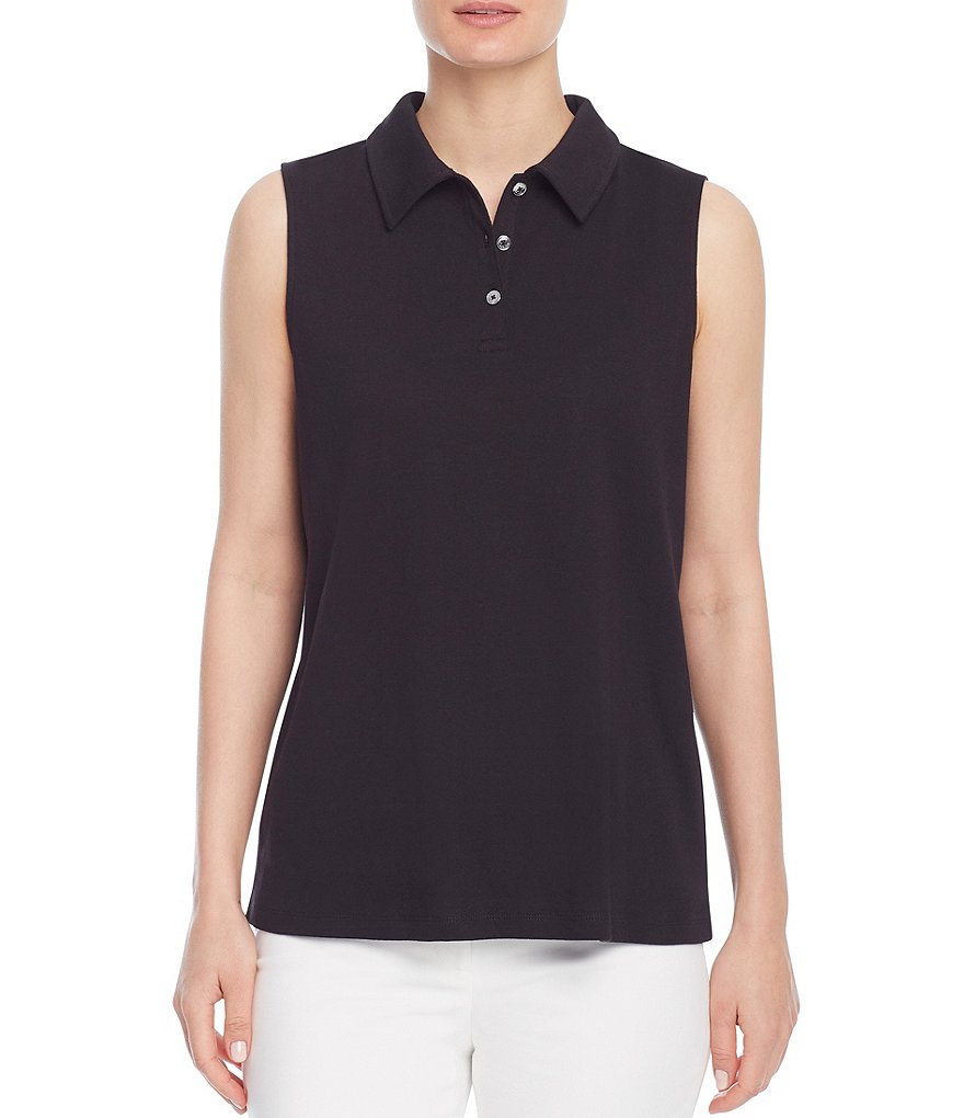 Jones New York Sleeveless Knit Polo Tank
