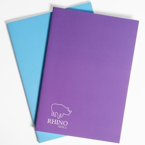 RHINO Notes, A4, 100 Page Notebook, 8mm Ruled & Margin - Assorted Colours (Pack of 6)