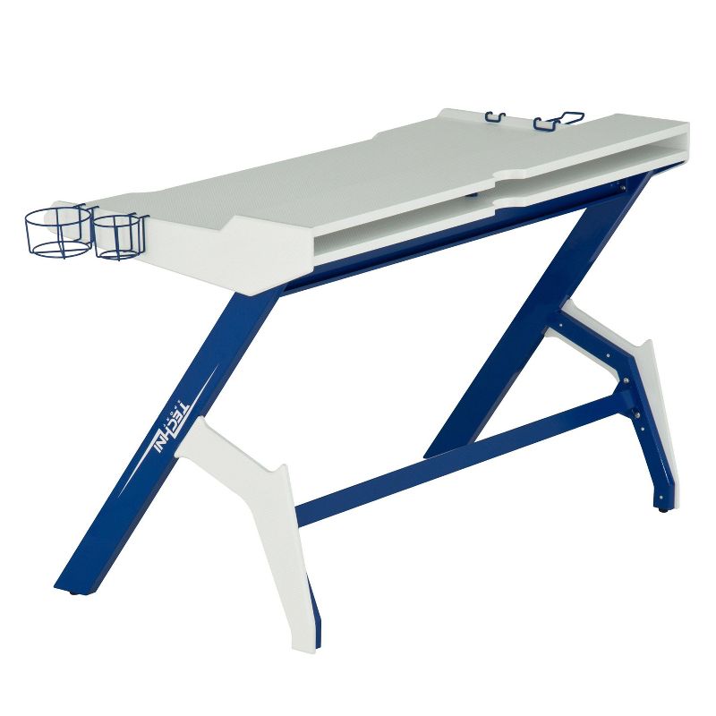 Ergonomic Computer Gaming Desk Blue - Techni Sport