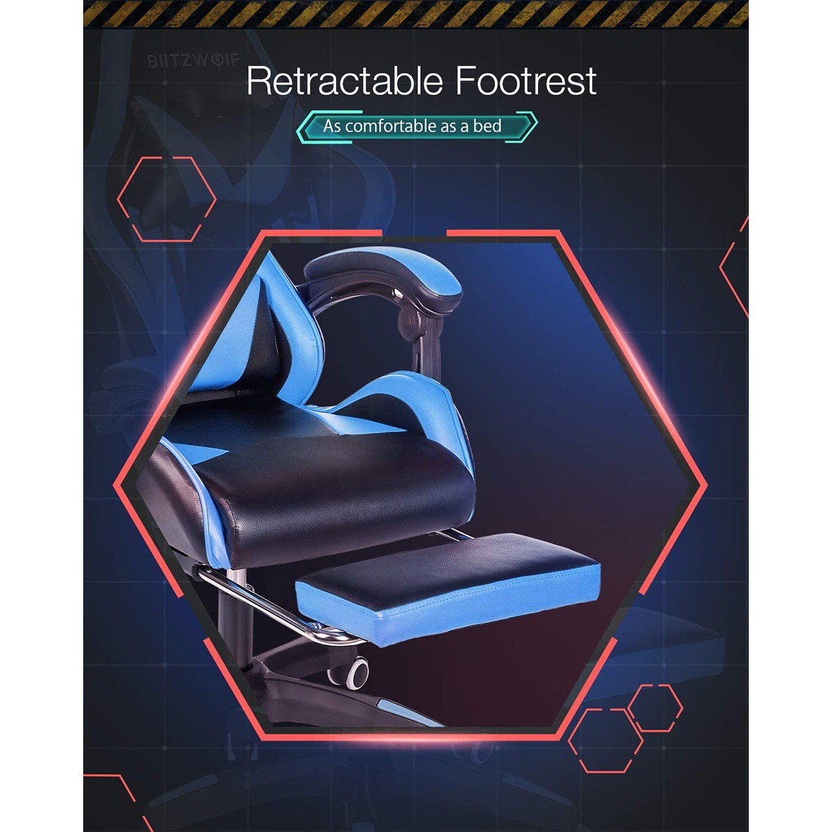 Gaming Office Ergonomic Computer Chair 150&deg;Reclining With Footrest