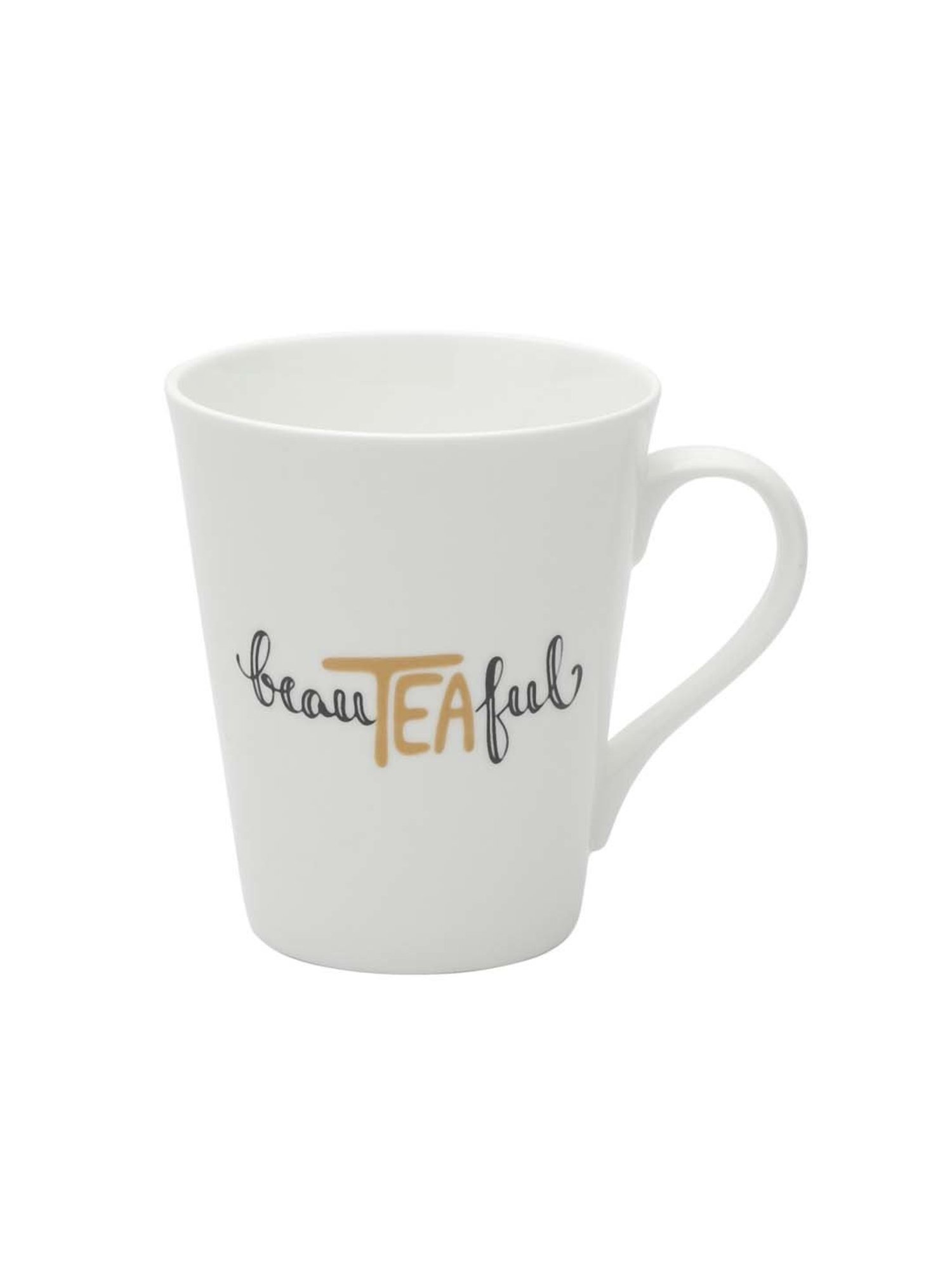 JCPL White & Black Ceramic 9.4 cm Milk Mug (0.33 L) - Set of 2