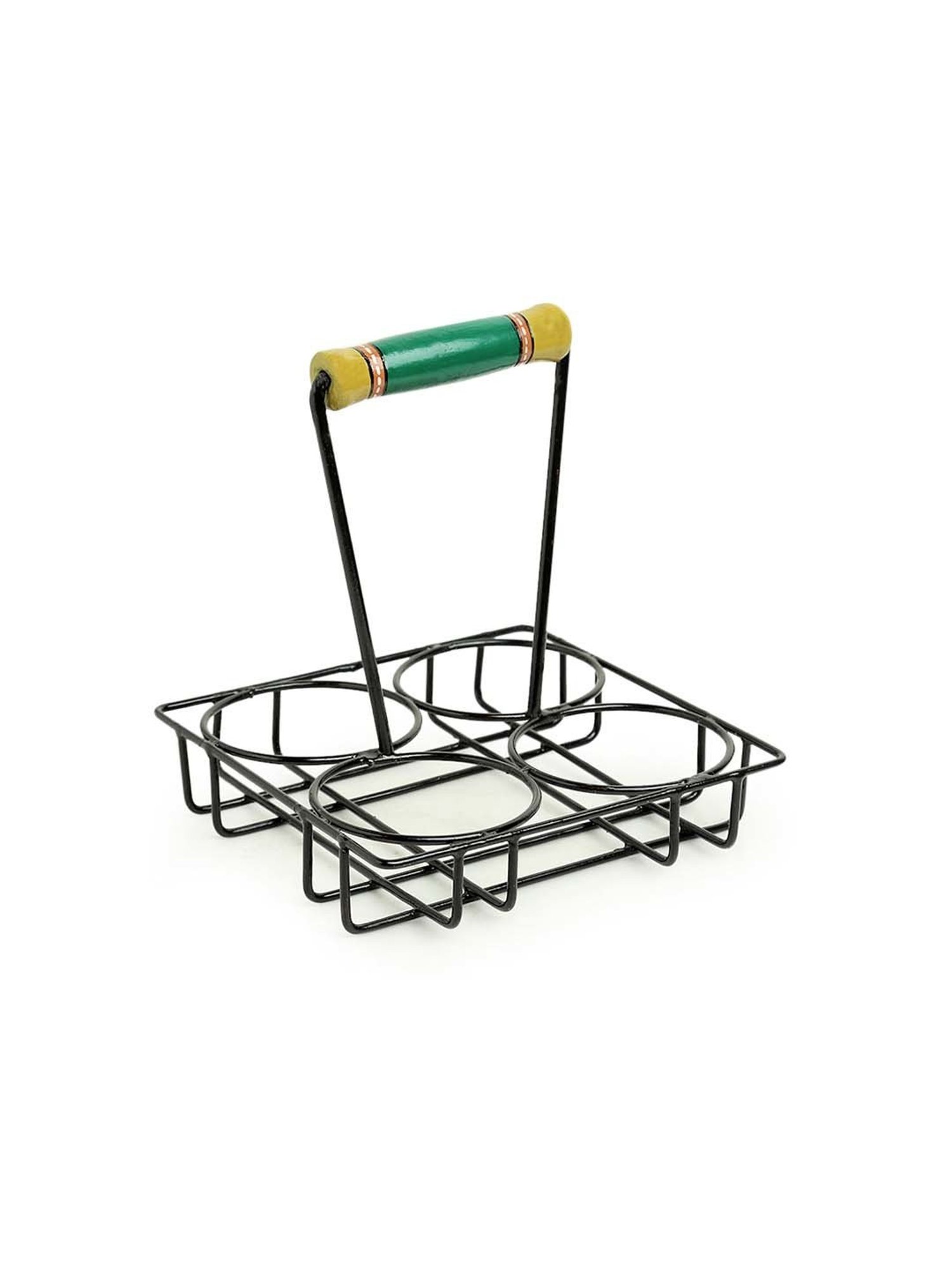 ExclusiveLane Shades of a Leaf Brown & Green Ceramic Multi-Purpose Jars - Set of 4 (0.22 L)