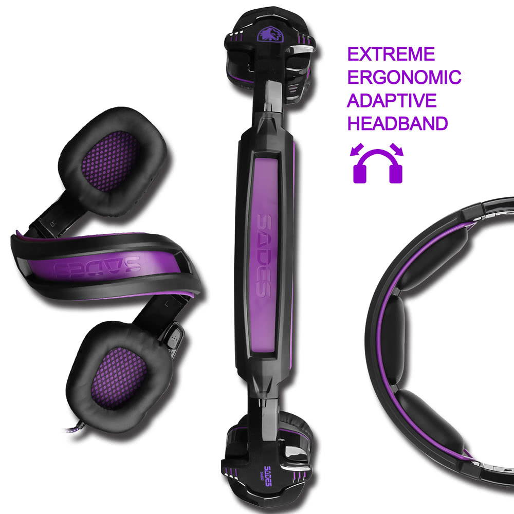 SADES SA-930 3.5mm Gaming Headsets with Microphone Noise Cancellation Music Headphones Black-green for PS4 New Xbox One Laptop Tablet PC Mobile Phones