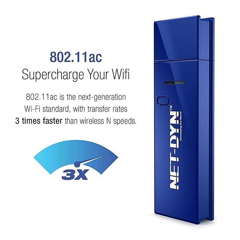 USB Wireless WiFi Adapter,AC1200 Dual Band, 5GHz and 2.4GHZ (867Mbps/300Mbps), Super Strength So You Can Say Bye to Buffering, for PC or Mac, for Desktop or Laptop