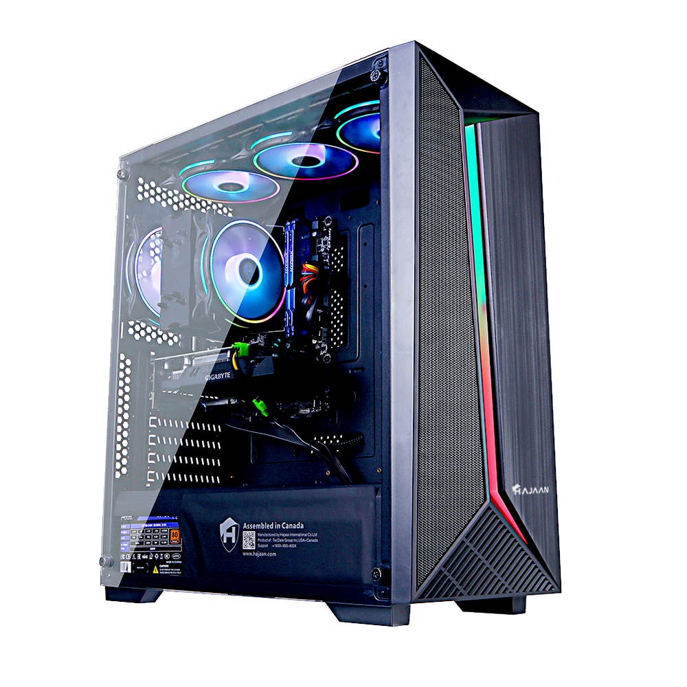HAJAAN Gaming Tower PC, Intel Ci7-9700 Octa-Core Processor up to 4.70 GHz, Nvidia GeForce GTX 1660 6GB, 32GB DDR4 RAM, 512GB SSD, 1TB HDD, RGB Case Lighting, WiFi, Windows 10 Home (Thunder T90)
