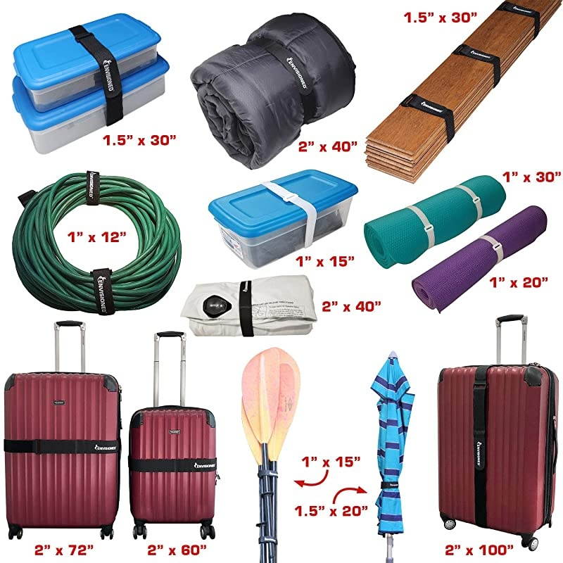 Cinch Straps 15 x 40 6 Pack Multipurpose Strong Gripping Quality Hook and Loop Securing Straps Black