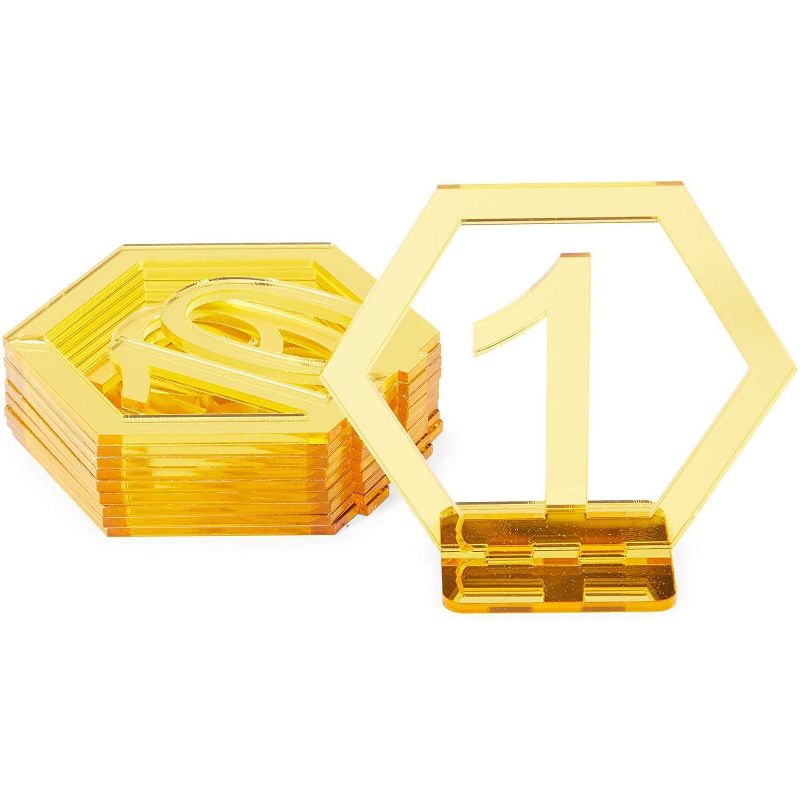 Hexagon Acrylic Table Numbers 1-10 (3.5 x 4 in)