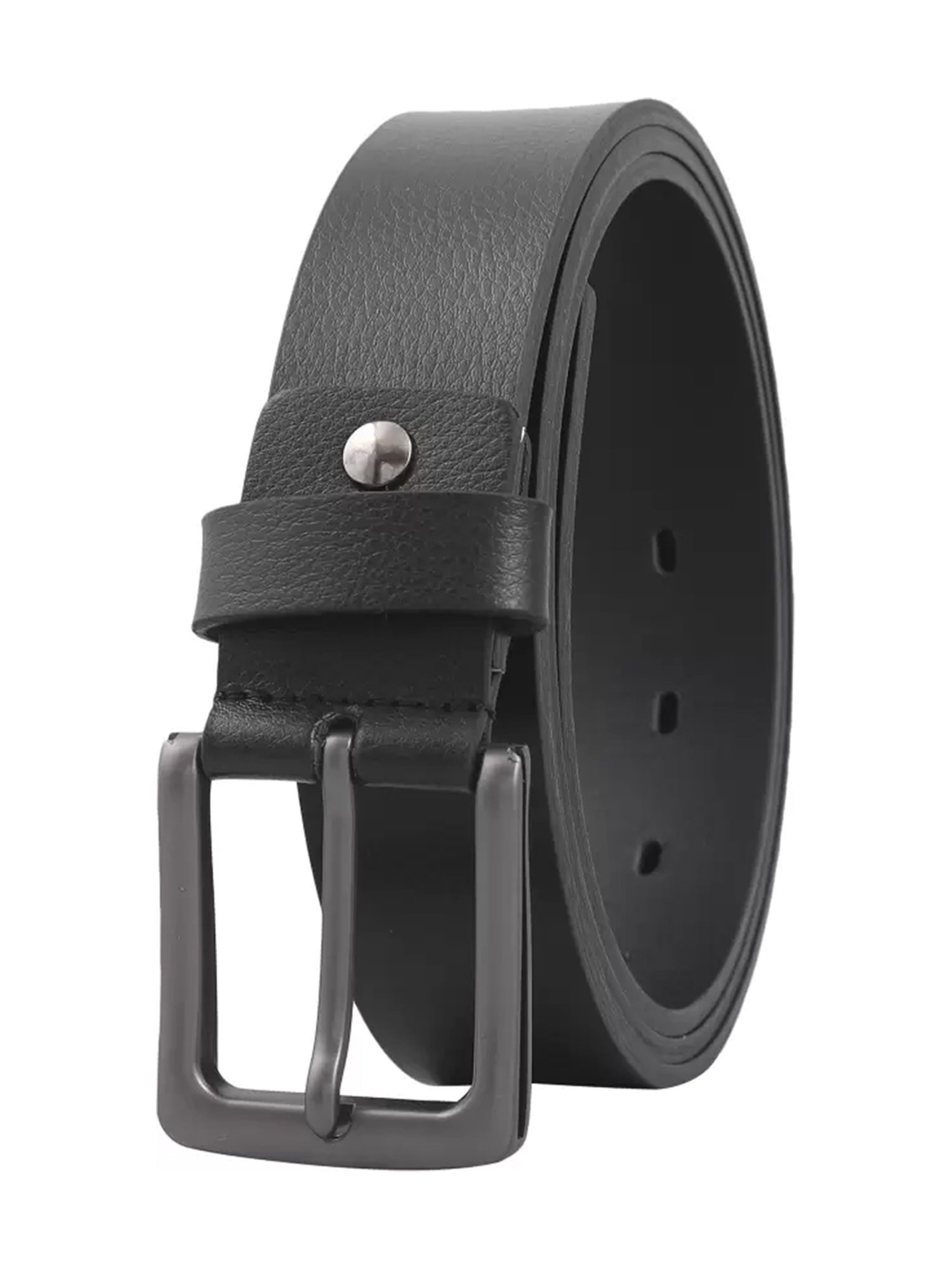BULCHEE Black Leather Casual Belt for Men