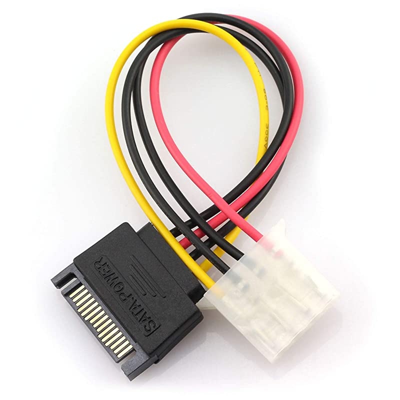 4pcs SATA 15Pin Male to IDE Molex 4Pin Female HDD Extension Power Adapter Cable for Serial ATA Hard Drives and CD ROM Drives 20cm