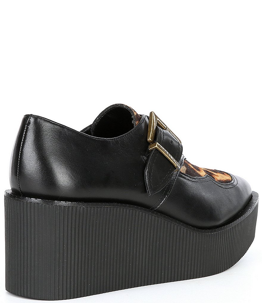 Gianni Bini Slaede Leopard Print Calf Hair Platform Creepers