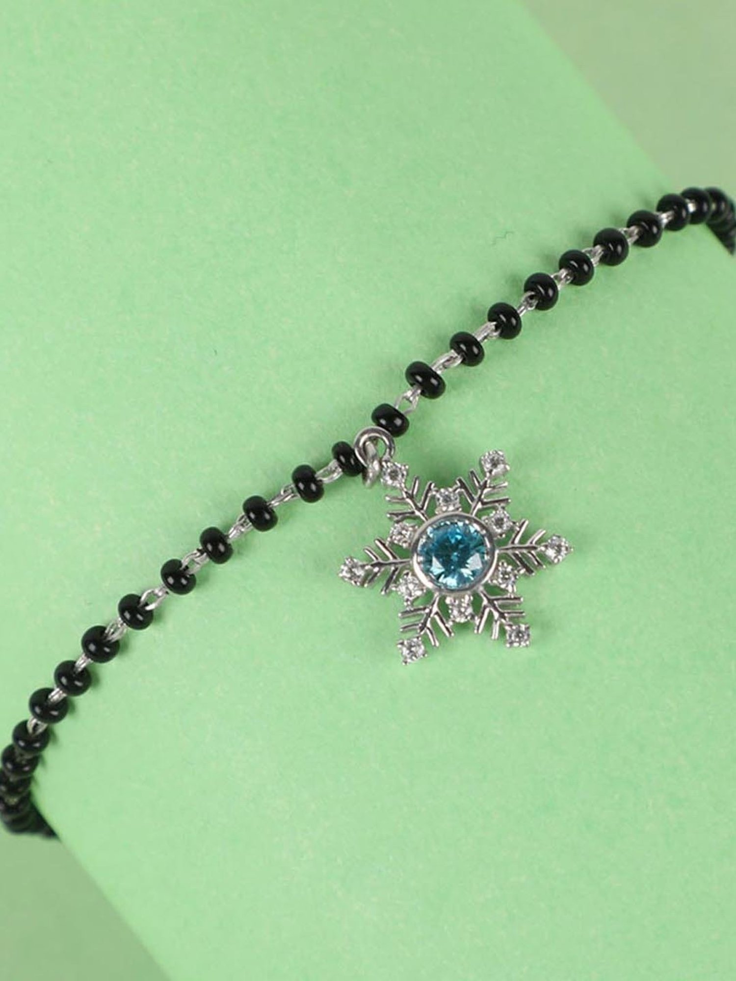 Clara 92.5 Sterling Silver Snowflake Mangalsutra Bracelet for Women