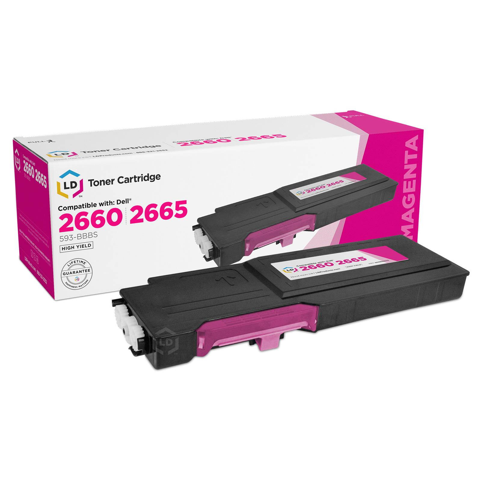LD &copy; Dell Compatible C2660/C2665dnf Set of 6 High Yield Toner Cartridges Includes: 3 593-BBBU Black, 1 593-BBBT Cyan, 1 593-BBBS Magenta, and 1 593-BBBR Yellow