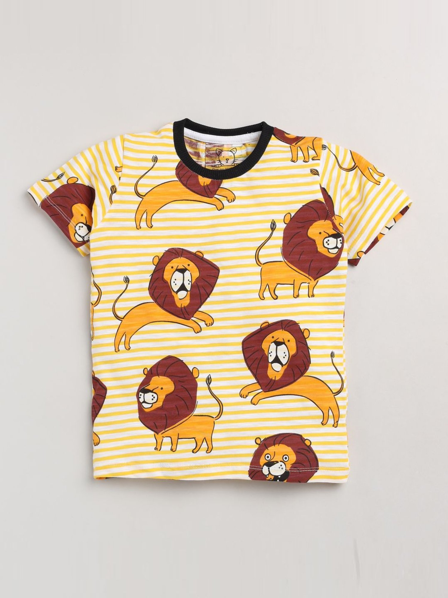 Lazy Shark Kids Yellow Printed T-Shirt & Shorts