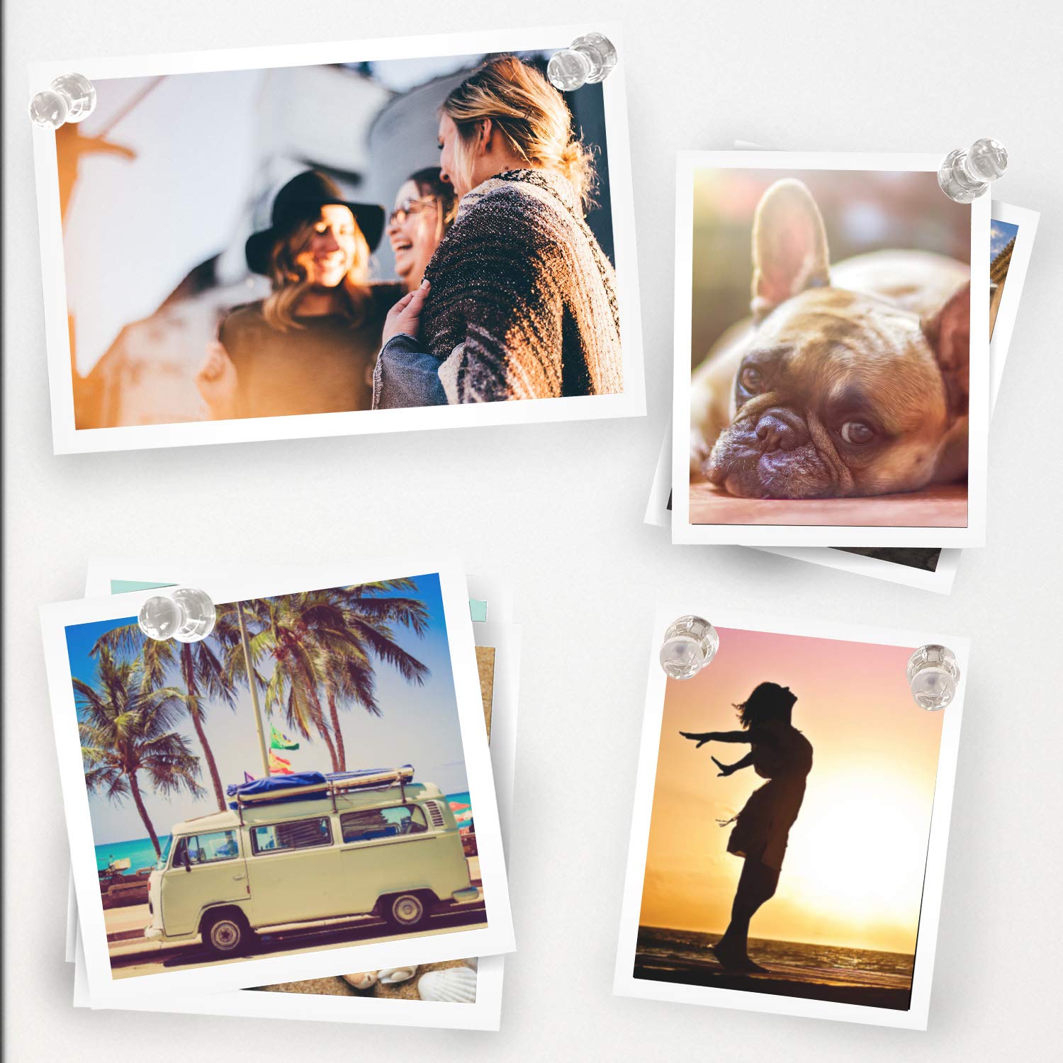 Magnetic Push Pins by White Kaiman 50 Pack Push Pin Magnets for Whiteboard, Refrigerator Magnets, Calendar Magnets, Locker, or Map Multi Use Thumbtacks Magnet Pins (Clear)