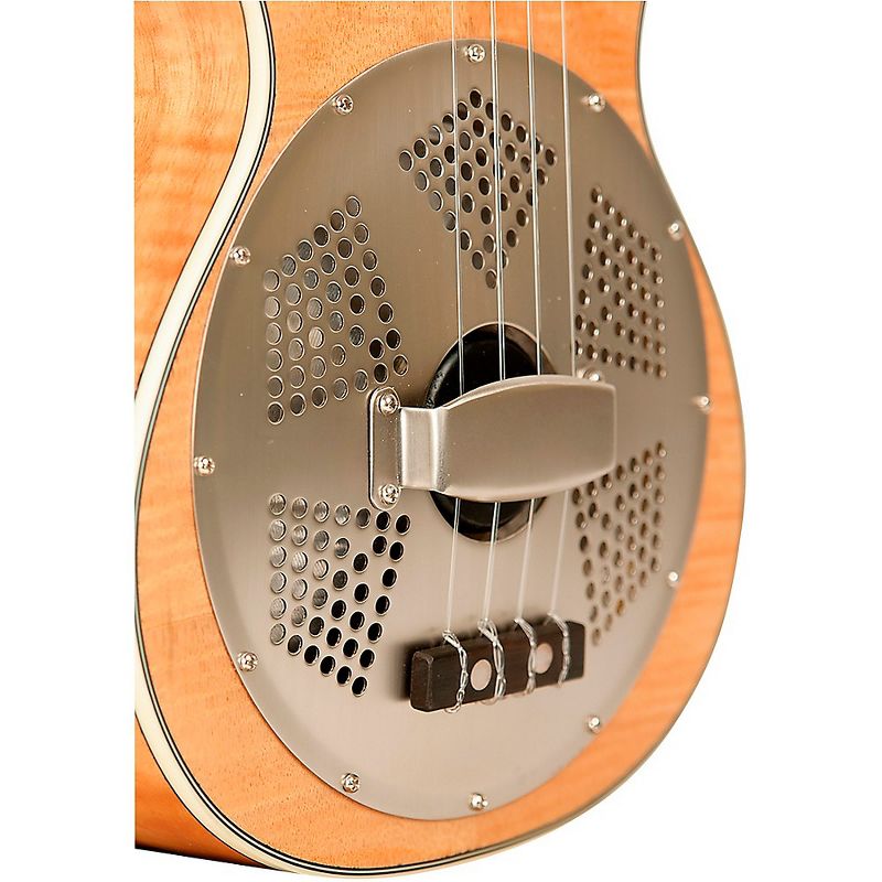 Gold Tone Left-Handed Concert-Scale Curly Maple Resonator Ukulele with Gig Bag Natural