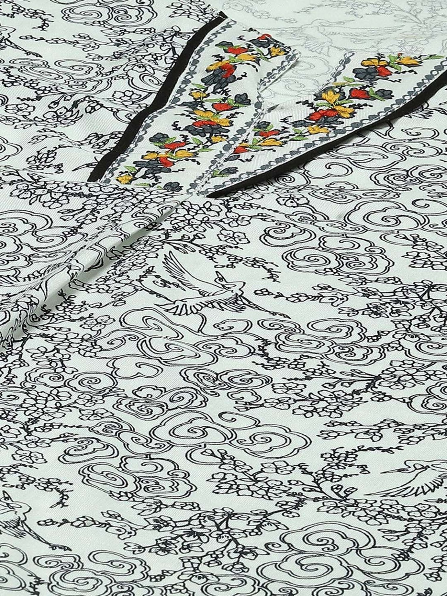 Rangriti White & Black Printed Top