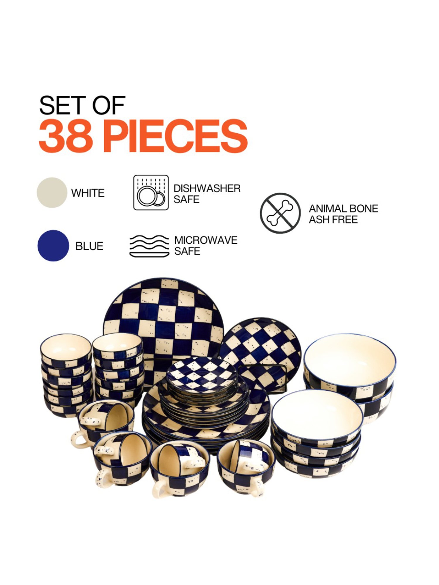 BlackCarrot 42 Piece Ceramic Dinner Set