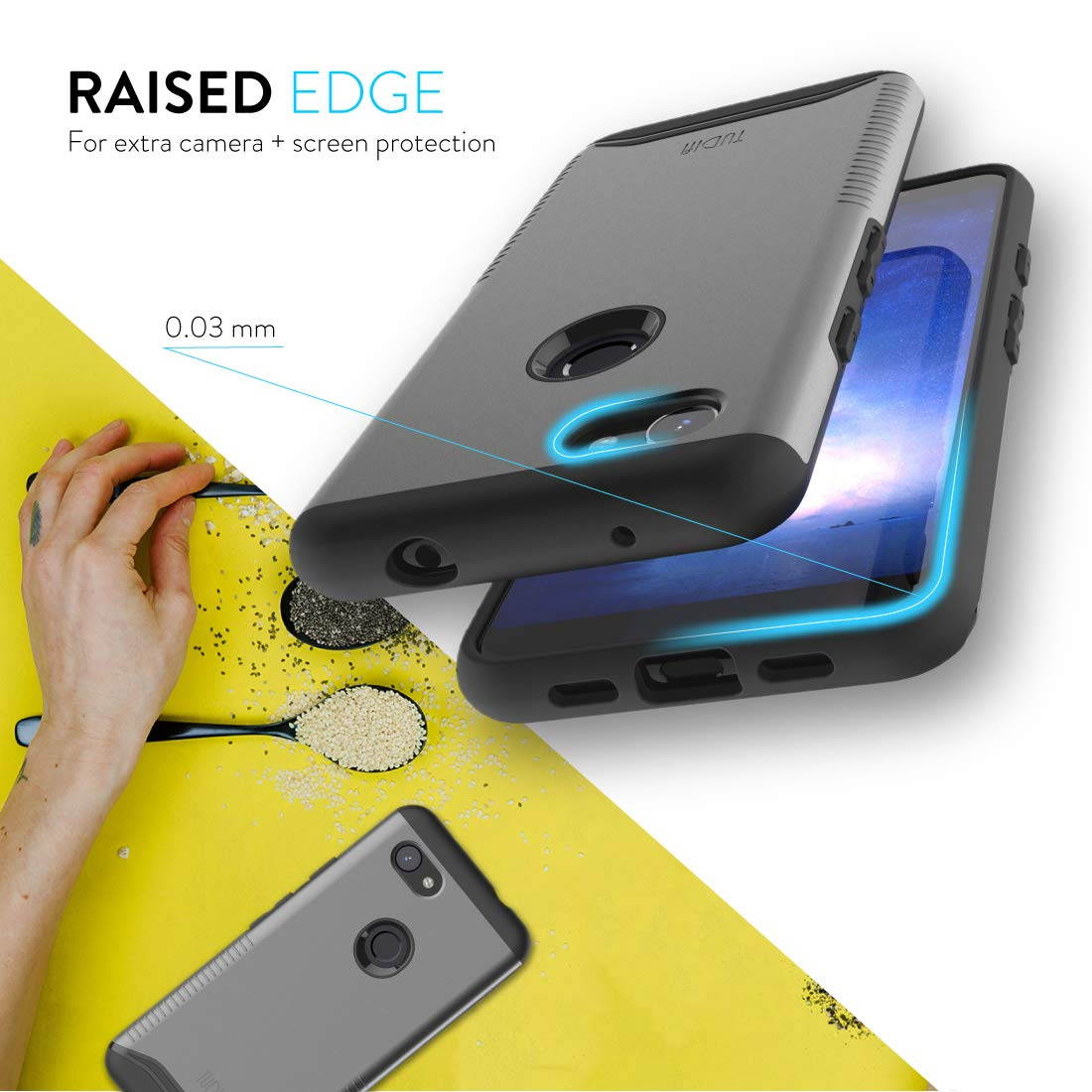 Google Pixel 3a (2019) Case, TUDIA [MERGE Series] Extreme Dual Layer Slim Precise Cutouts Phone Case For Google Pixel 3a [NOT Compatible with Pixel 3a XL Version] (Metallic Slate)