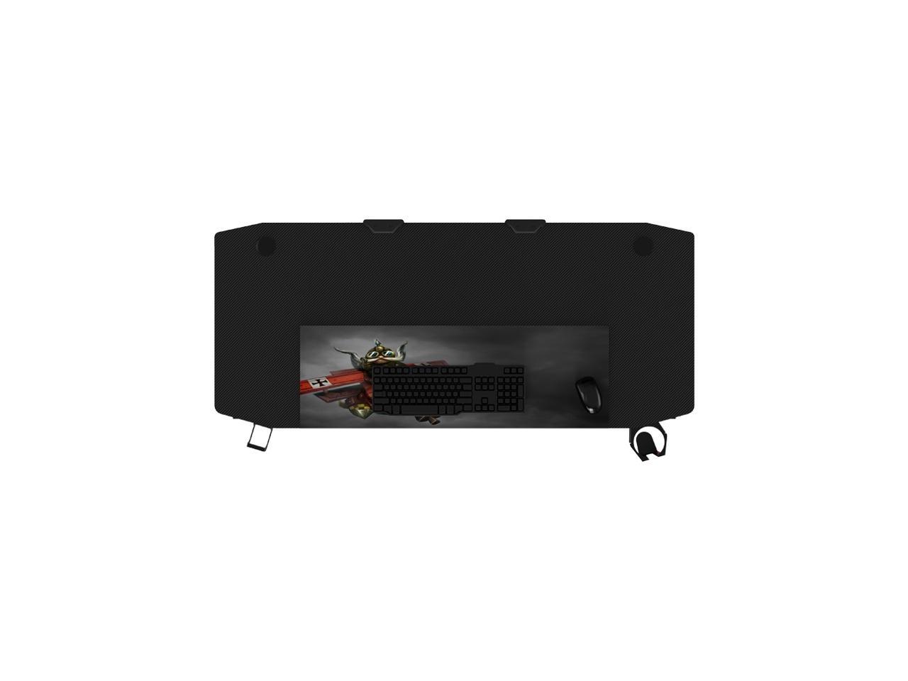 Ergonomic 55Inch Gaming Desk - 55" Z Shaped Home Office PC Computer Gaming Table with Cup Holder Headphone Hook & 2 Cable Management Holes