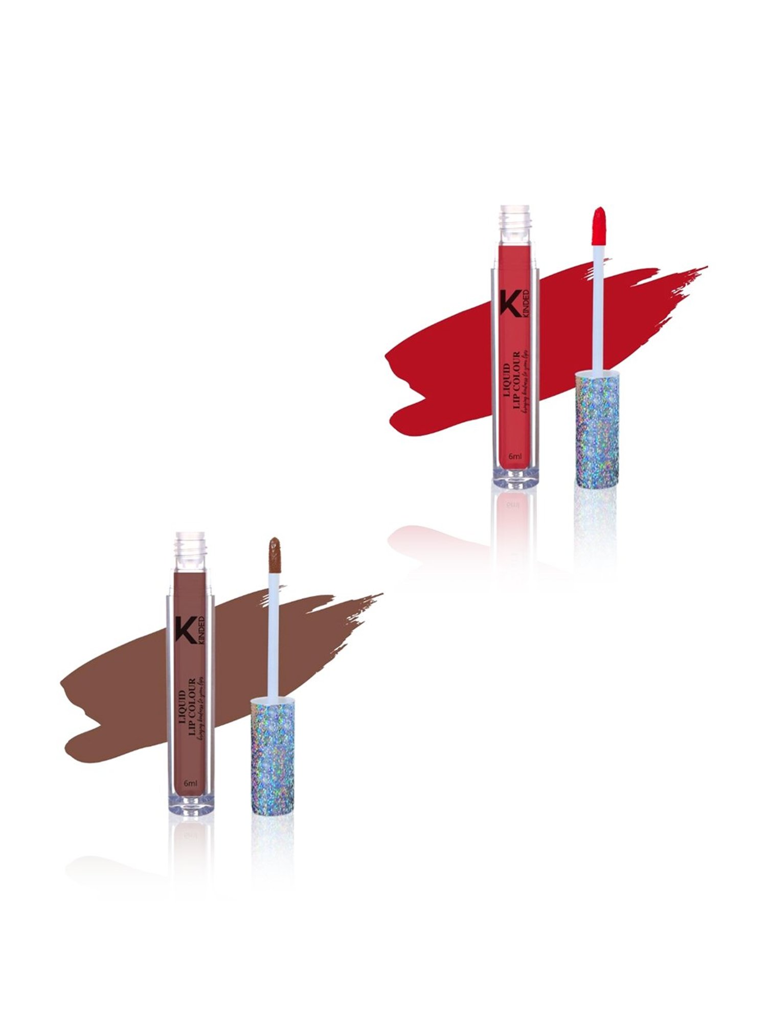 KINDED Liquid Lip Colour 04 Brick Red & 06 Brown Temptation Combo