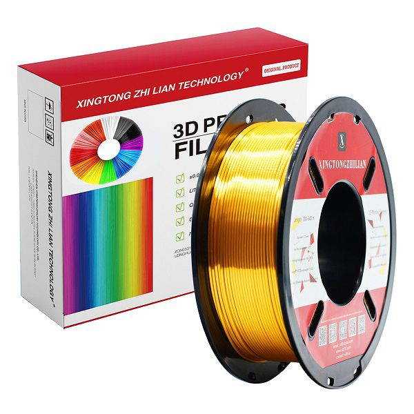 XTZL3D | Silk PLA Filament for 3D Printer, Gold,1kg, 1.75mm