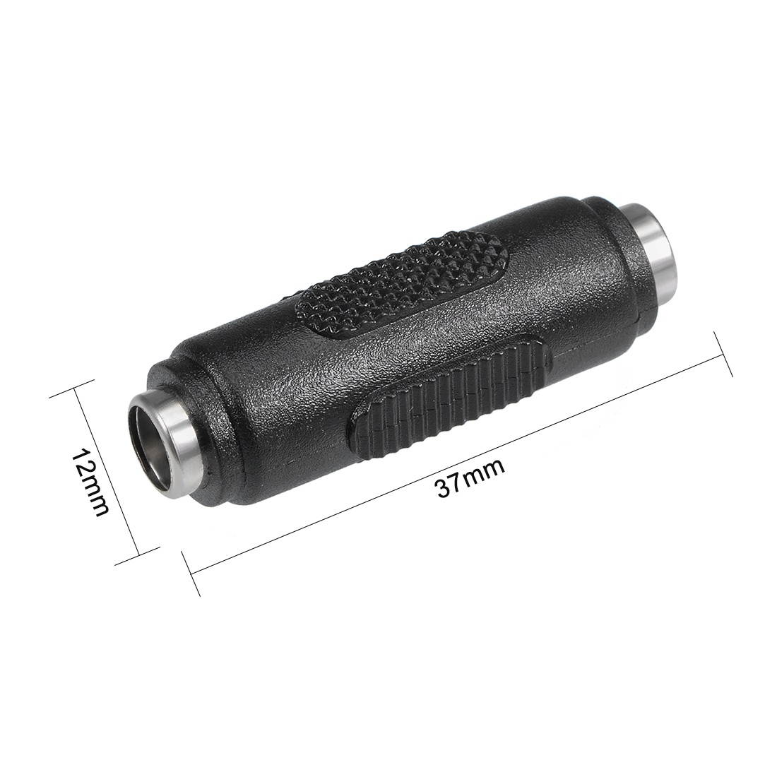 3Pcs DC Female to Female Connector 5.5mm x 2.1mm Power Cable Jack Adapter Black