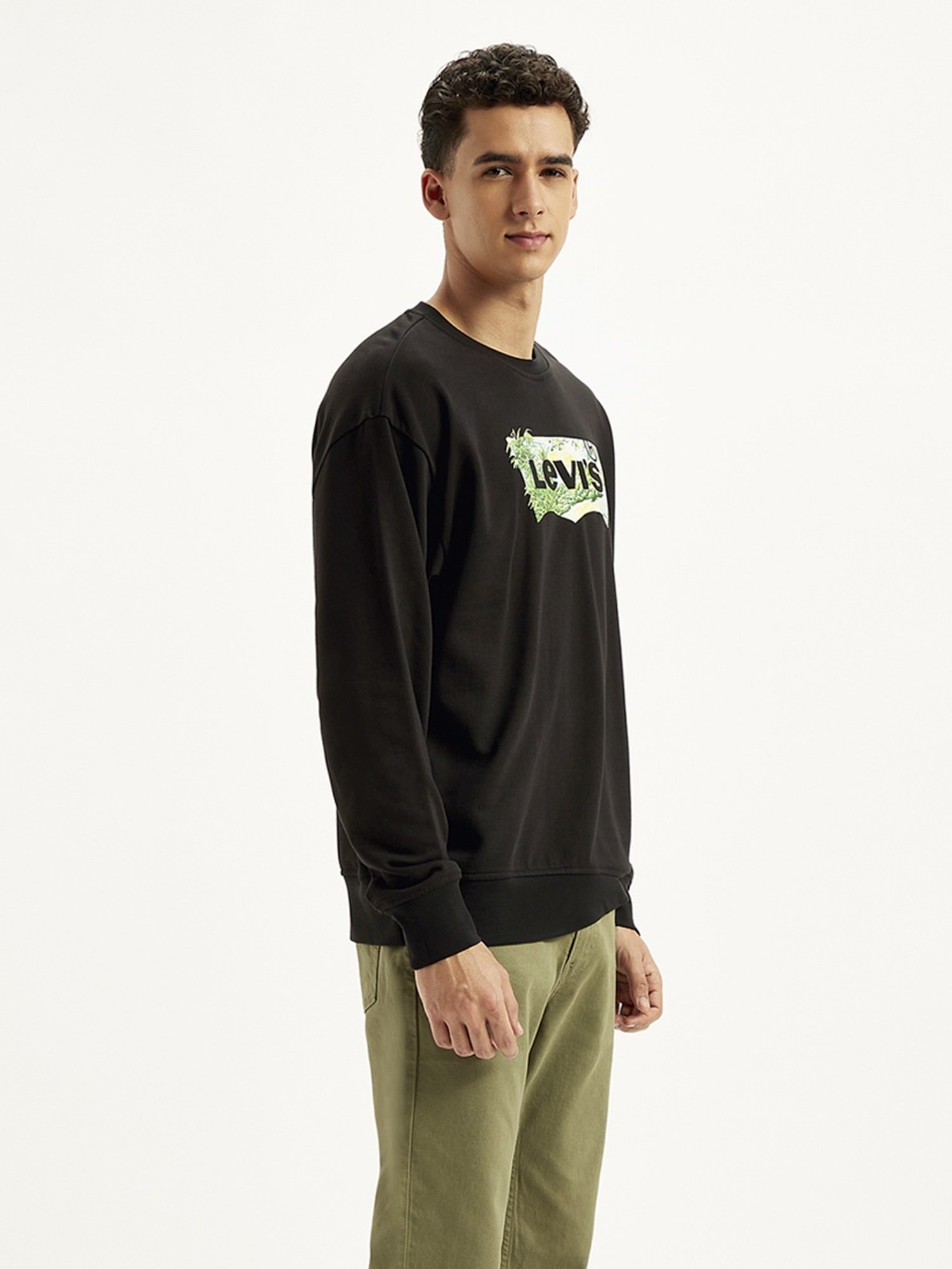 Forca Black Regular Fit Printed Sweatshirt