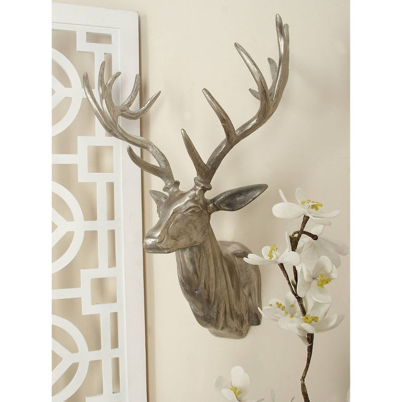 Traditional Aluminum Deer Trophy Head Wall Decor - Olivia & May