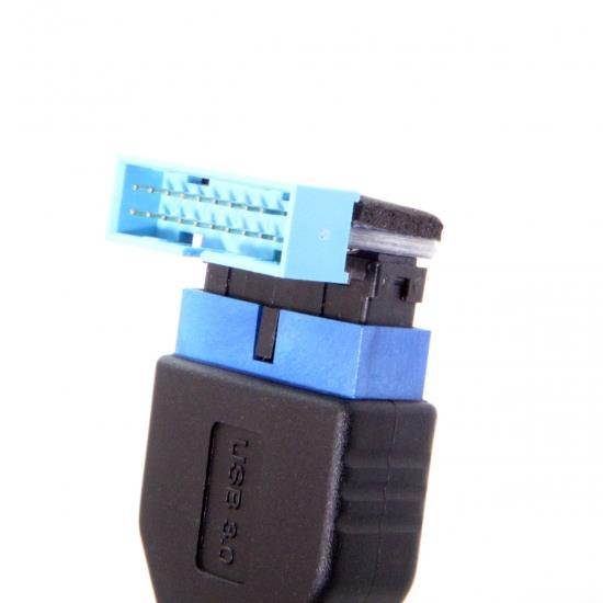 Xiwai USB 3.0 20pin Male to Female Extension Adapter  Down Angled 90 Degree for Motherboard Mainboard
