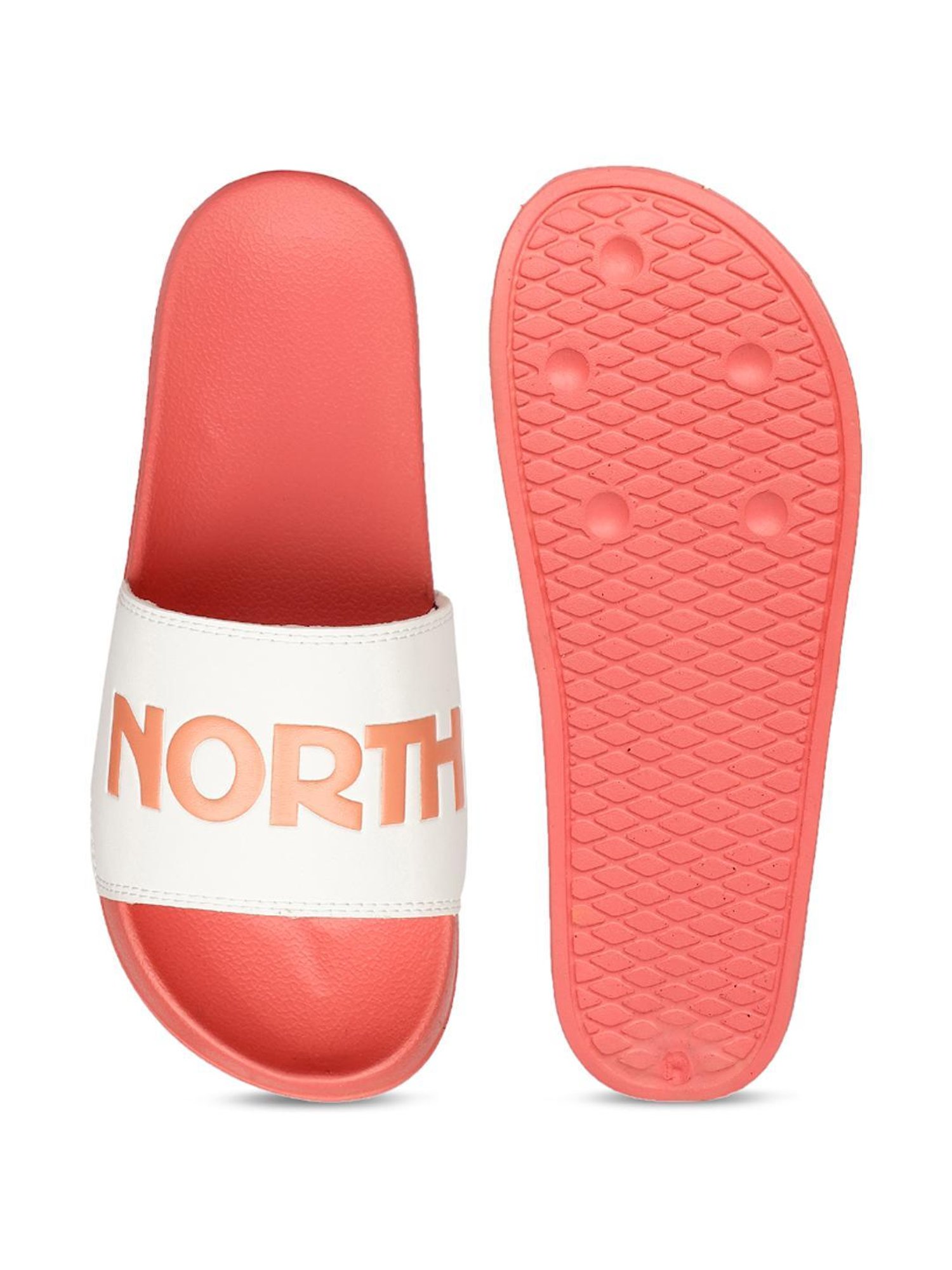 North Star by Bata Women's Orange & White Slides