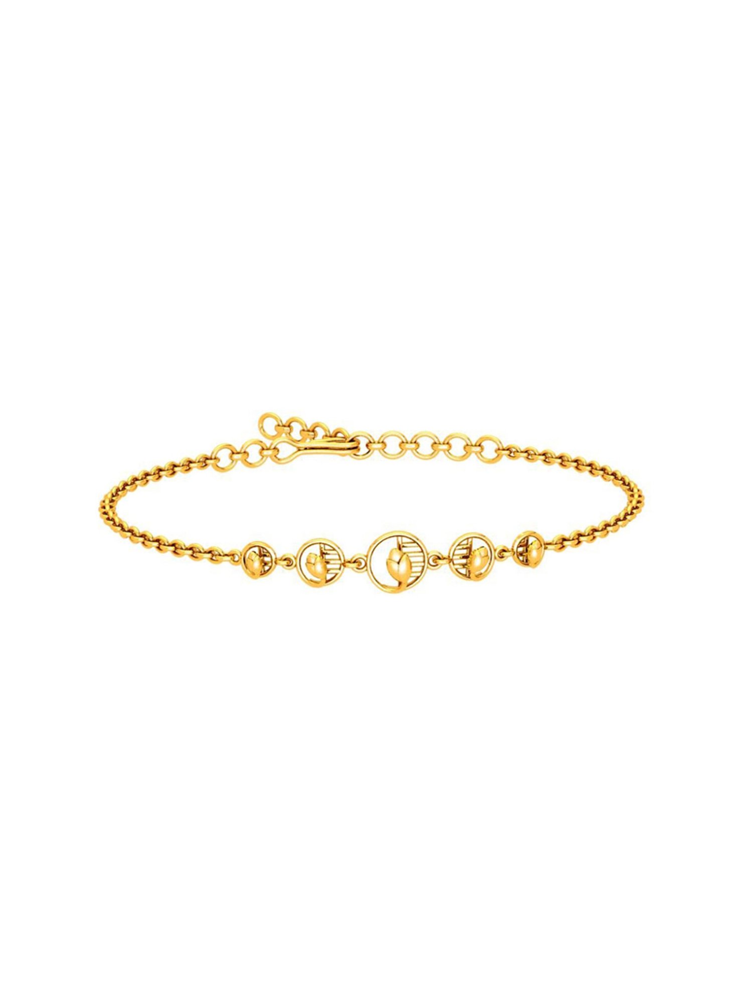 P.C. Chandra Jewellers 22k Yellow Gold Encircled Flower Bracelet