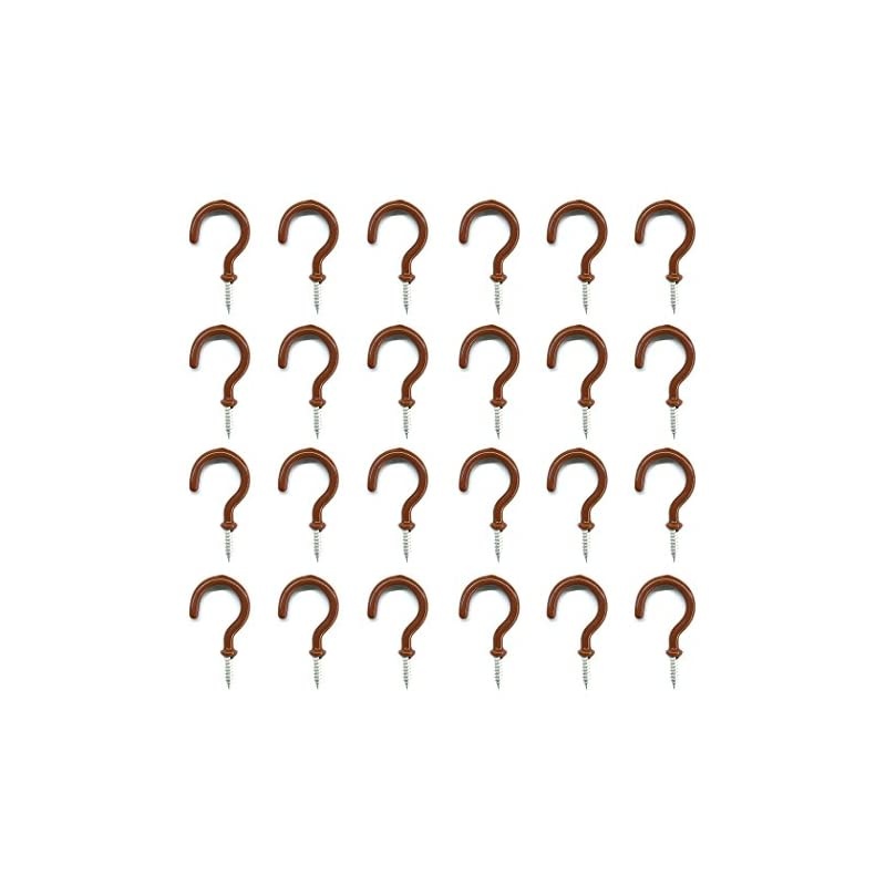 60Pcs Vinyl Coated Screw-in Ceiling Hooks Cup Hooks Light Hooks