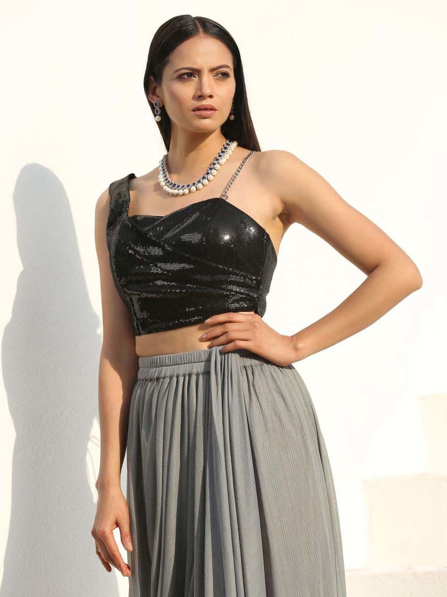 Swtantra Black Embellished Readymade Blouse