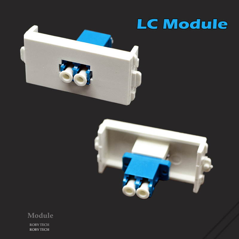 Wall Plate with 2 LC + SC Modules,Fiber Optic Keystone Connectors Jack / Plug  Wall Mount Faceplate Cover