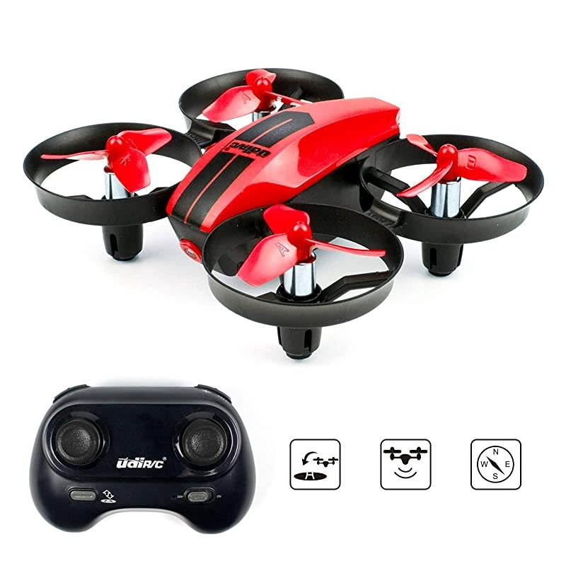 U46 Mini Drone for Kids 24Ghz RC Drones with Auto Hovering Headless Mode Nano Quadcopter Red