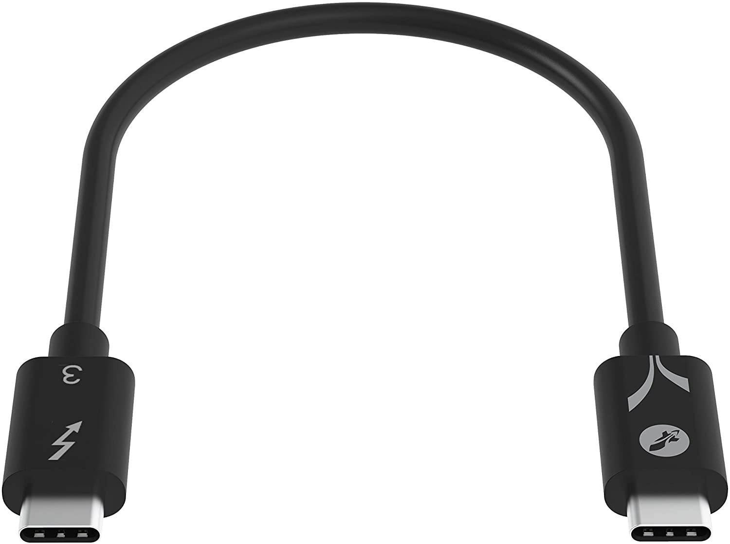 Sabrent Thunderbolt 3 (Certified) USB Type-C Cable | up to 40 Gbps | Supports 100W (5A, 20V) Charging | E-Mark Chip | (7.8"/ 20 cm) in Gray (CB-T320-GRY)