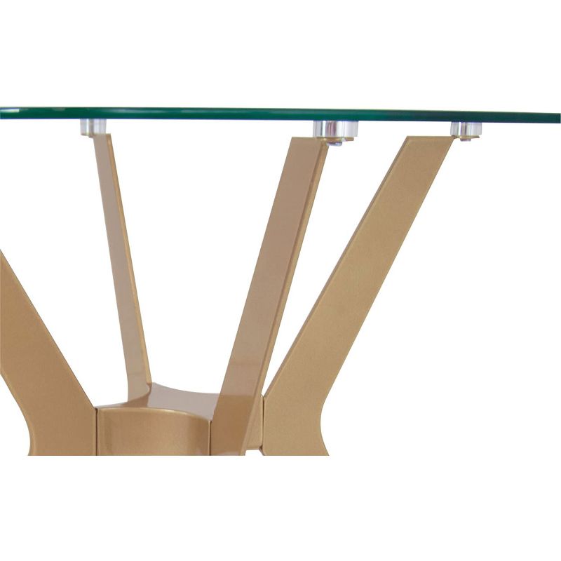 Studio Designs Archtech Round Modern Living Room Decor Furniture Accent End Side Table, Gold and Glass