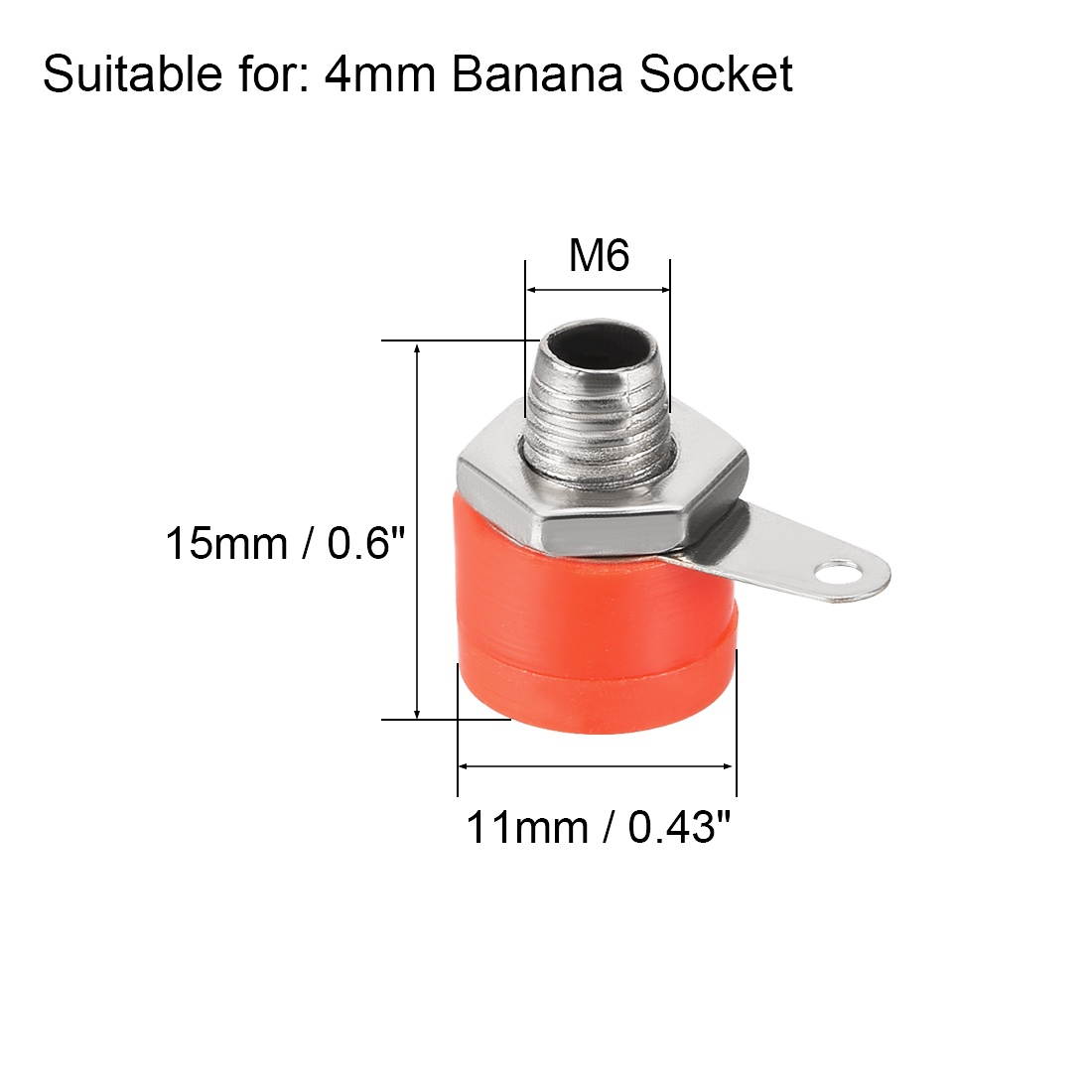 5 Pairs Binding Post Terminal, M6 Thread Power Amplifier Speaker Connector, Banana Plug Jack Socket 0.6-inch Length
