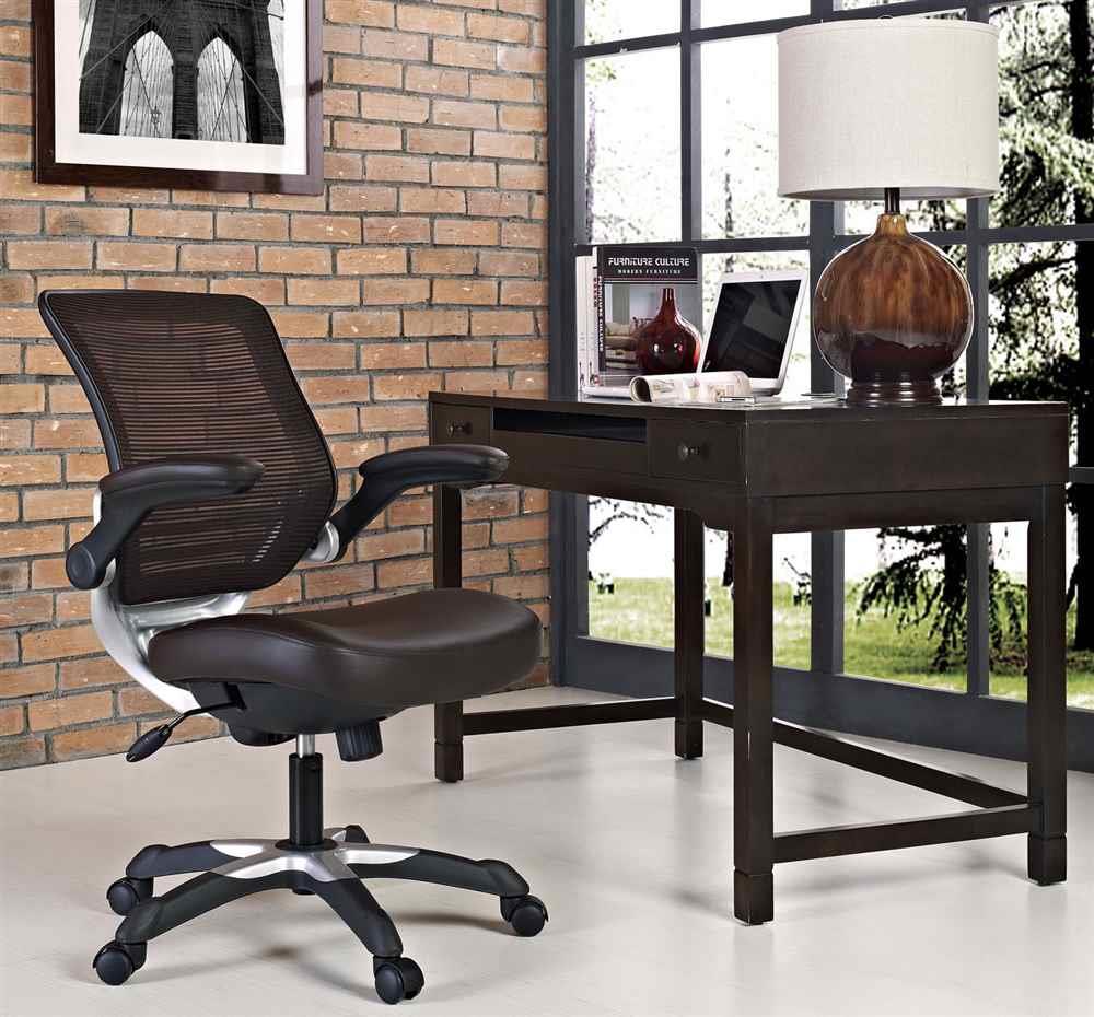Edge Vinyl Office Chair in Brown