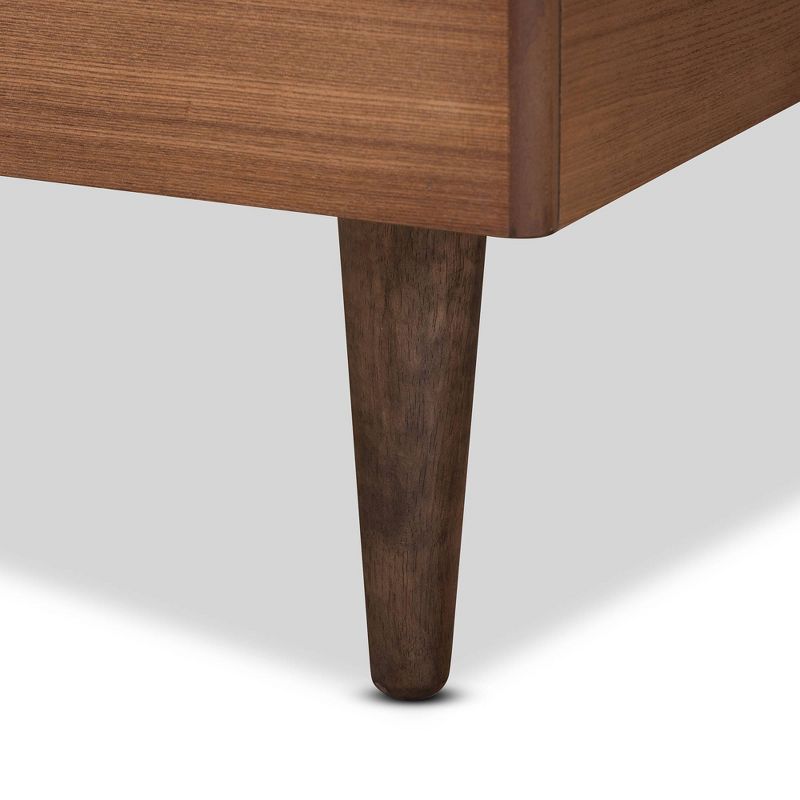 Twin Rina Wood Platform Bed Frame Walnut - Baxton Studio