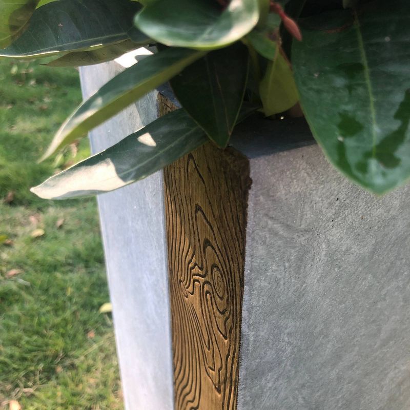 Set of 2 Kante Lightweight Tall Outdoor Square Concrete Planter Timber Ridge Gray - Rosemead Home & Garden, Inc.