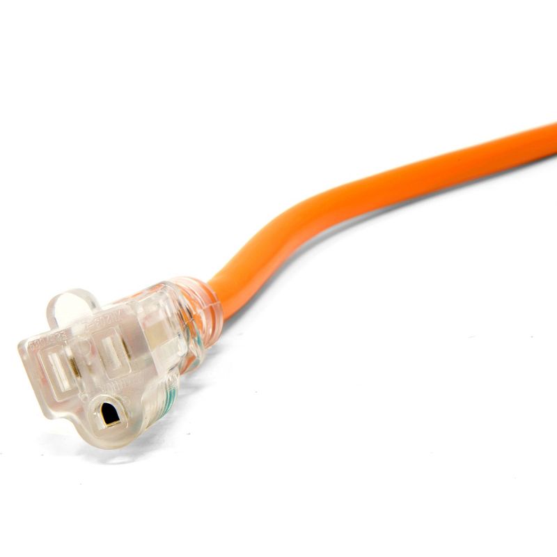 WEN PC5124 50ft 12-Gauge Heavy-Duty SJTW Outdoor 12/3 Extension Cord with 5-15R Light-Up Outlet