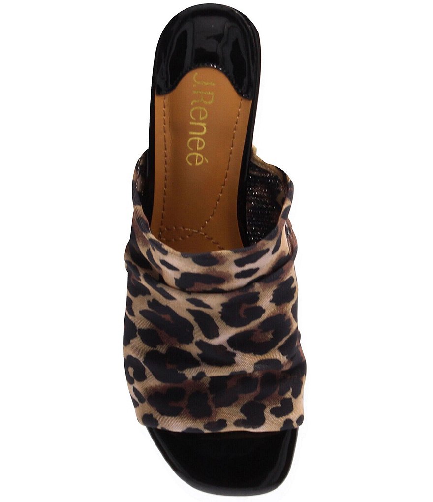 J. Renee Banan Leopard Print Stretch Slide Sandals