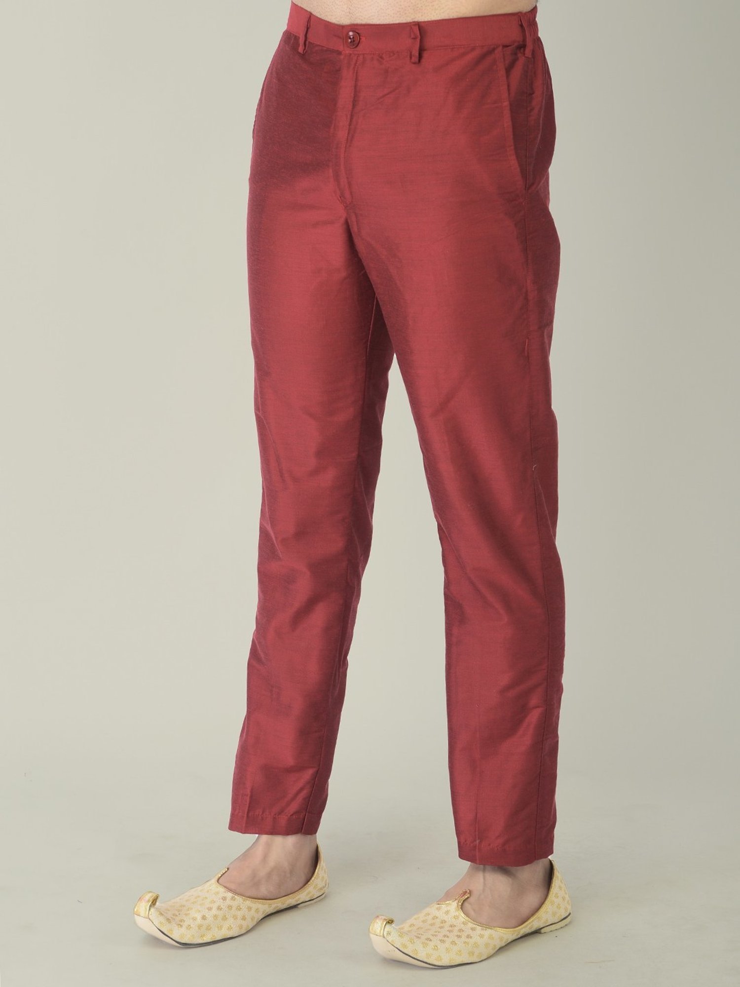 Deyann Maroon & Cream Cotton Regular Fit Printed Kurta Set With Jacket