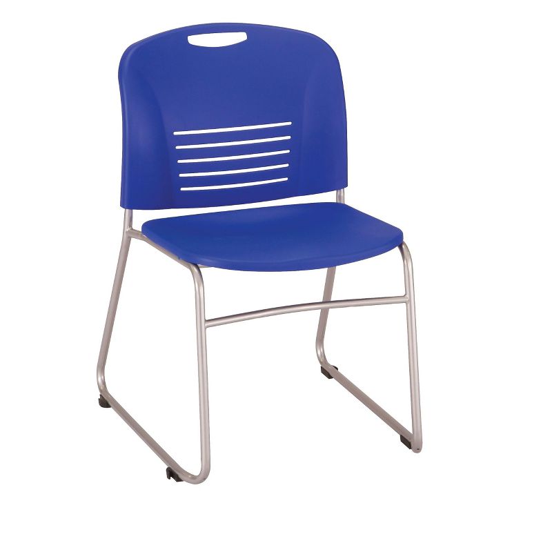 Safco Vy Sled Base Plastic Stack Chair, Blue, 2/pk 4292BU
