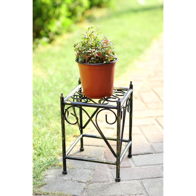 Small Square Iron Plant Stand Black/Gold - Ore International