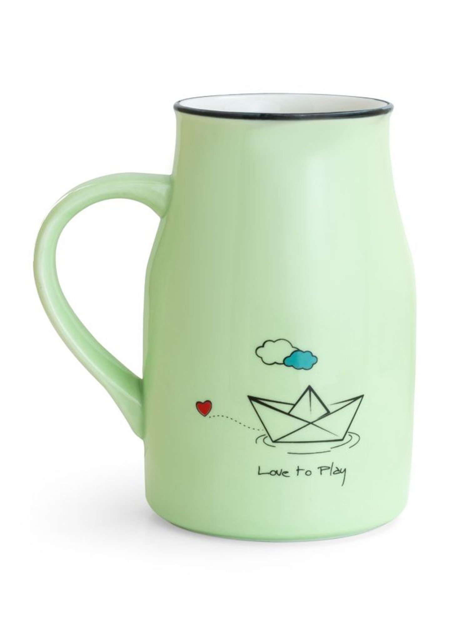 JCPL Light Green Ceramic Milk & Coffee Mug (0.33L) - Set of 1